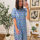 The Blue Floral Block Print Dress