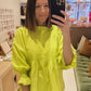 The Chartreuse Ruffle Blouse