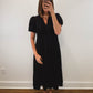 The Onyx Dress | Black Puff Sleeve Midi Dress