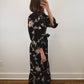 The Gilded Vine Dress | Black Embroidered Midi Dress