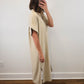 The Driftwood Dress | Taupe Collared Midi Shirt Dress