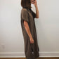 The Driftwood Dress | Brown Collared Midi Shirt Dress