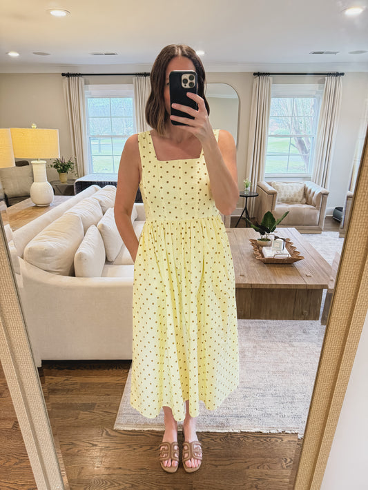 The Dotty Dress in Lemon