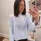 The Oversized Piper Pullover in Baby Blue