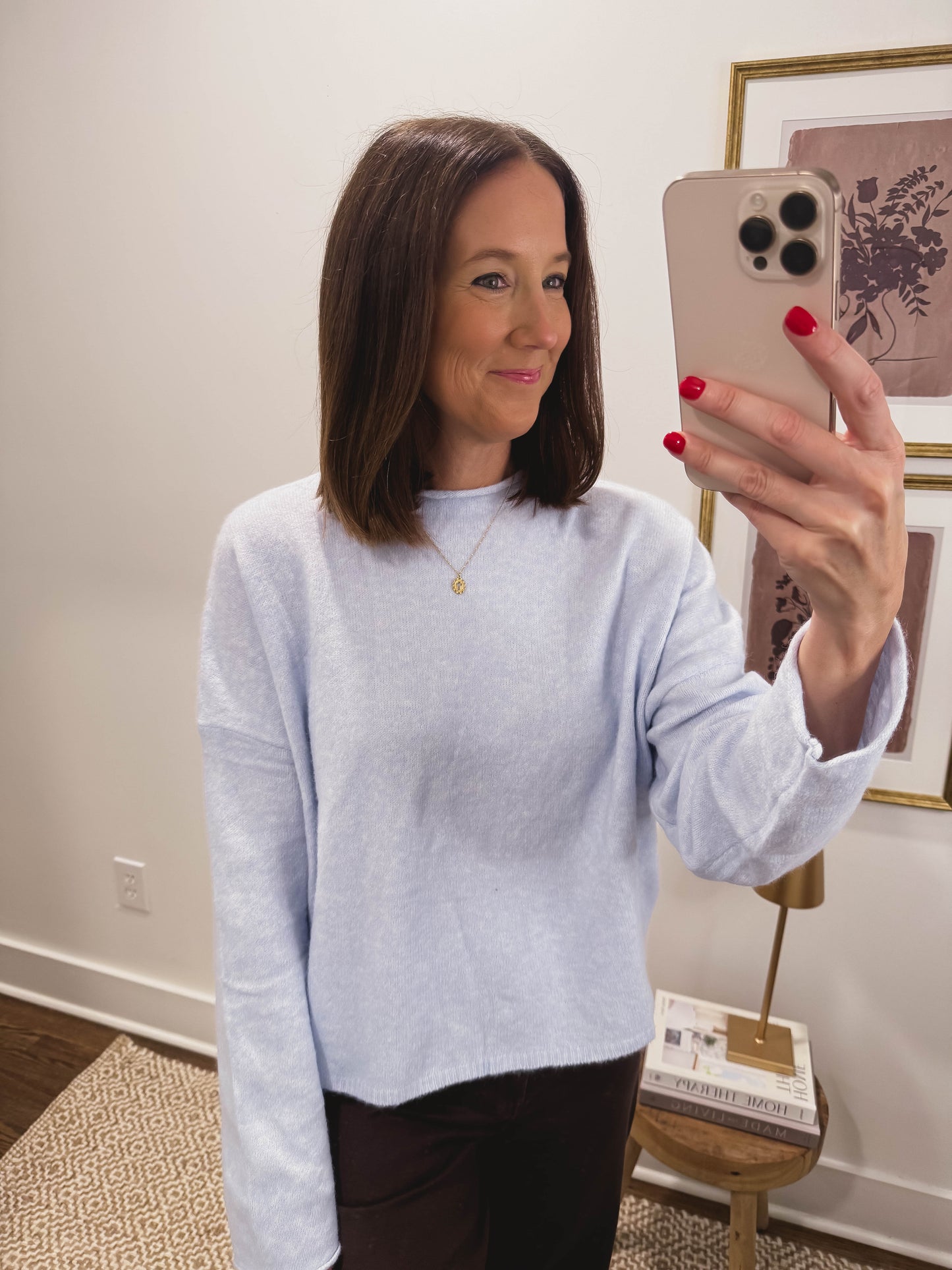 The Oversized Piper Pullover in Baby Blue