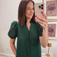 Meadow Eyelet Midi Dress in Forest Green
