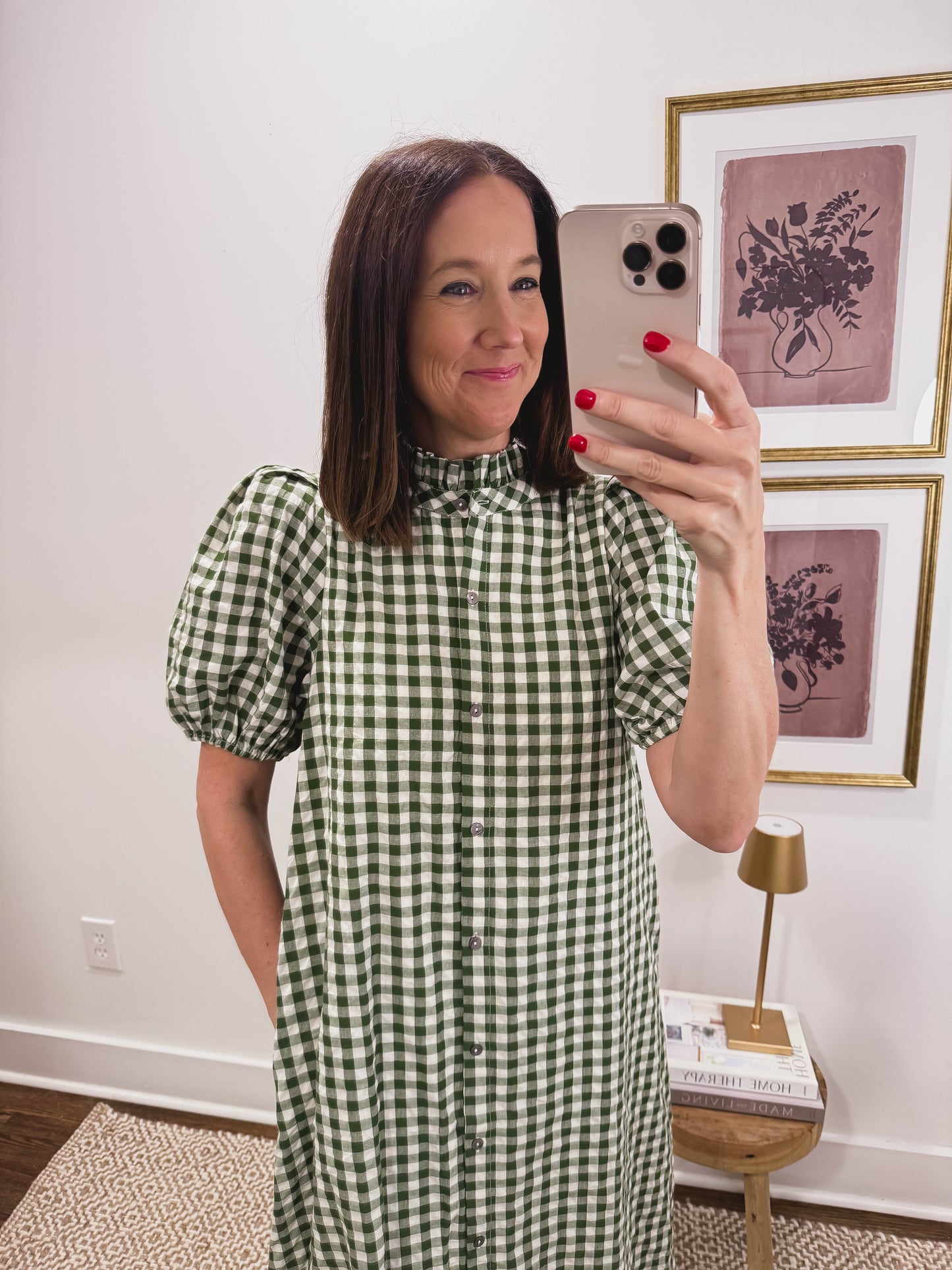 The Heritage Gingham Dress in Green