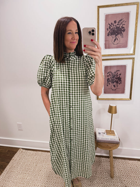The Heritage Gingham Dress in Green
