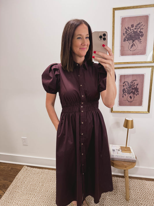 Autumn Manor Dress in Deep Purple