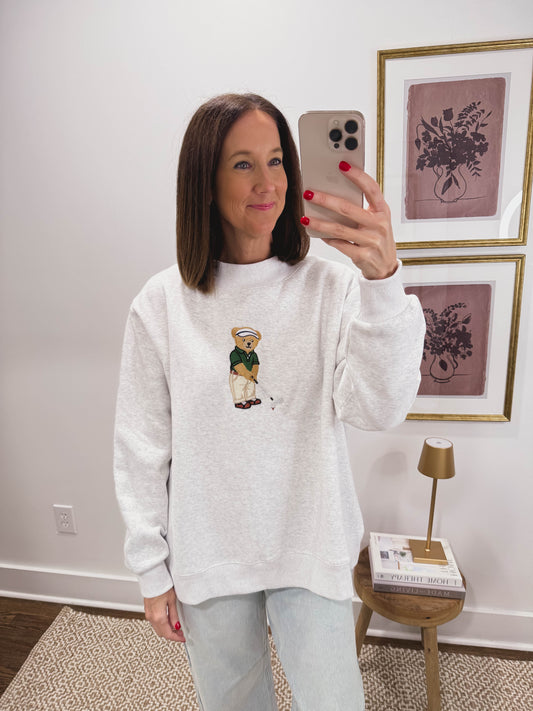 Mini Golf Teddy Mockneck Oversized Sweatshirt