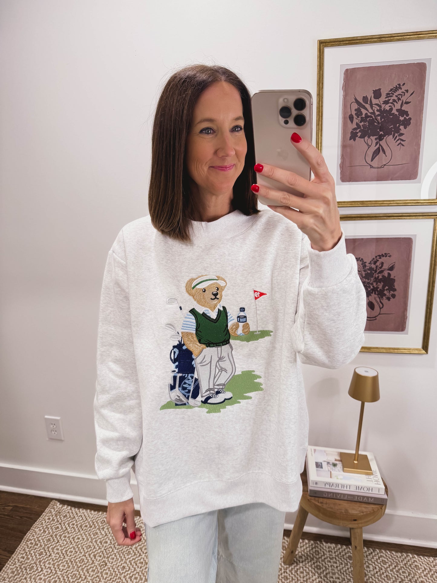 Large Golf Teddy Mockneck Oversized Sweatshirt