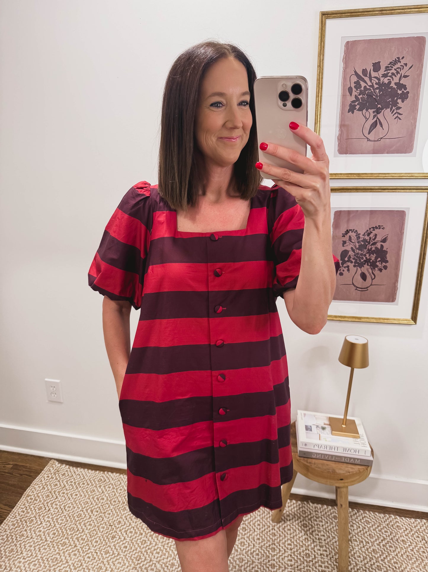 Sunset Harbor Dress in Deep Reds