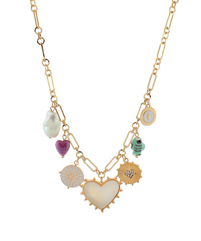 Heart & Mixed Charm Necklace