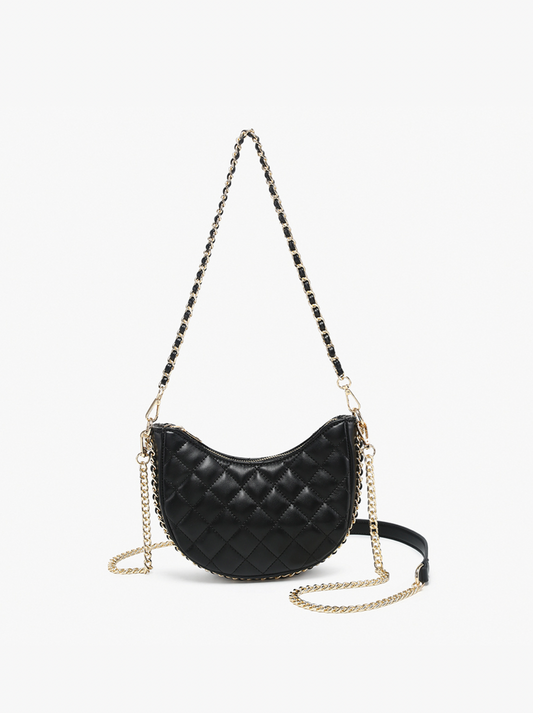 The Xena Quilted Shaped Crossbody w/ Chain Straps