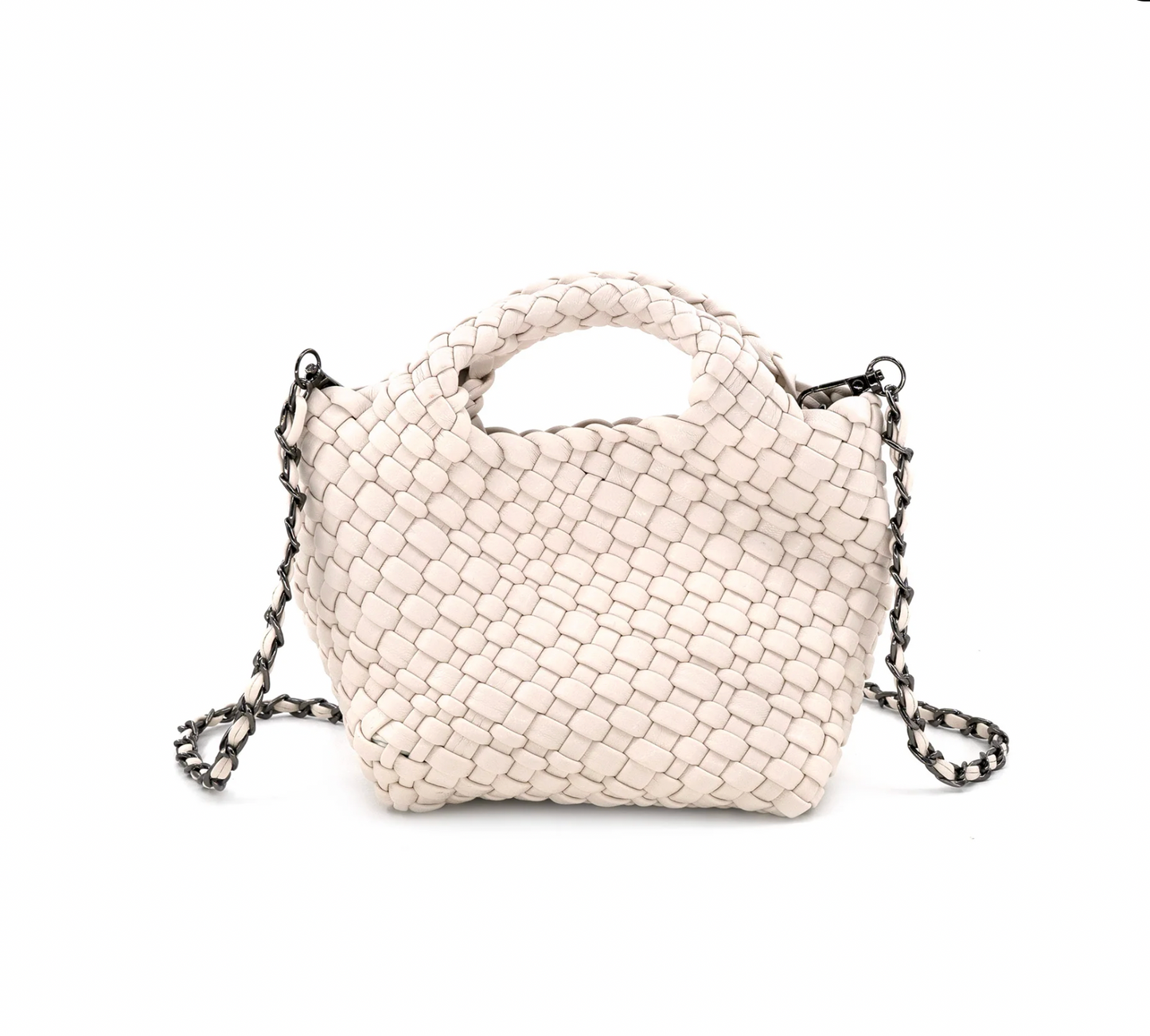 The Braided Clutch in White