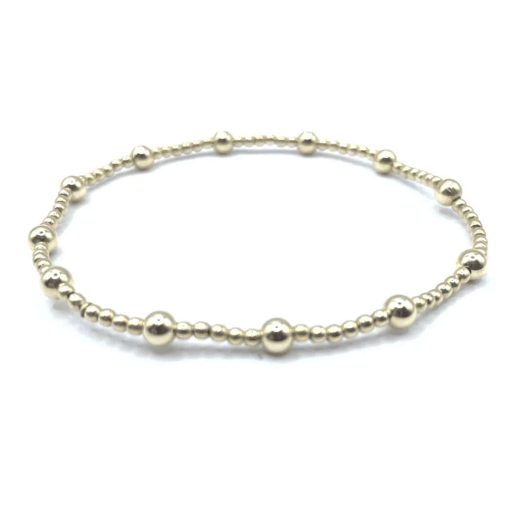 2MM GOLD FILLED WATERPROOF KARMA BRACELET (WITH TWELVE 4MM)