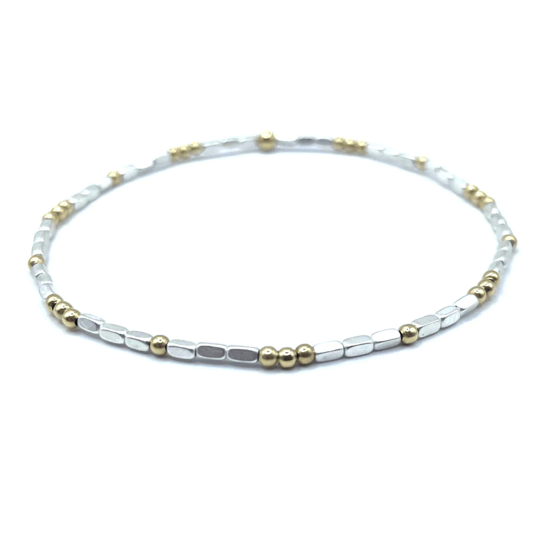 2MM HARBOR SILVER WHITE + GOLD FILLED WATERPROOF BRACELET