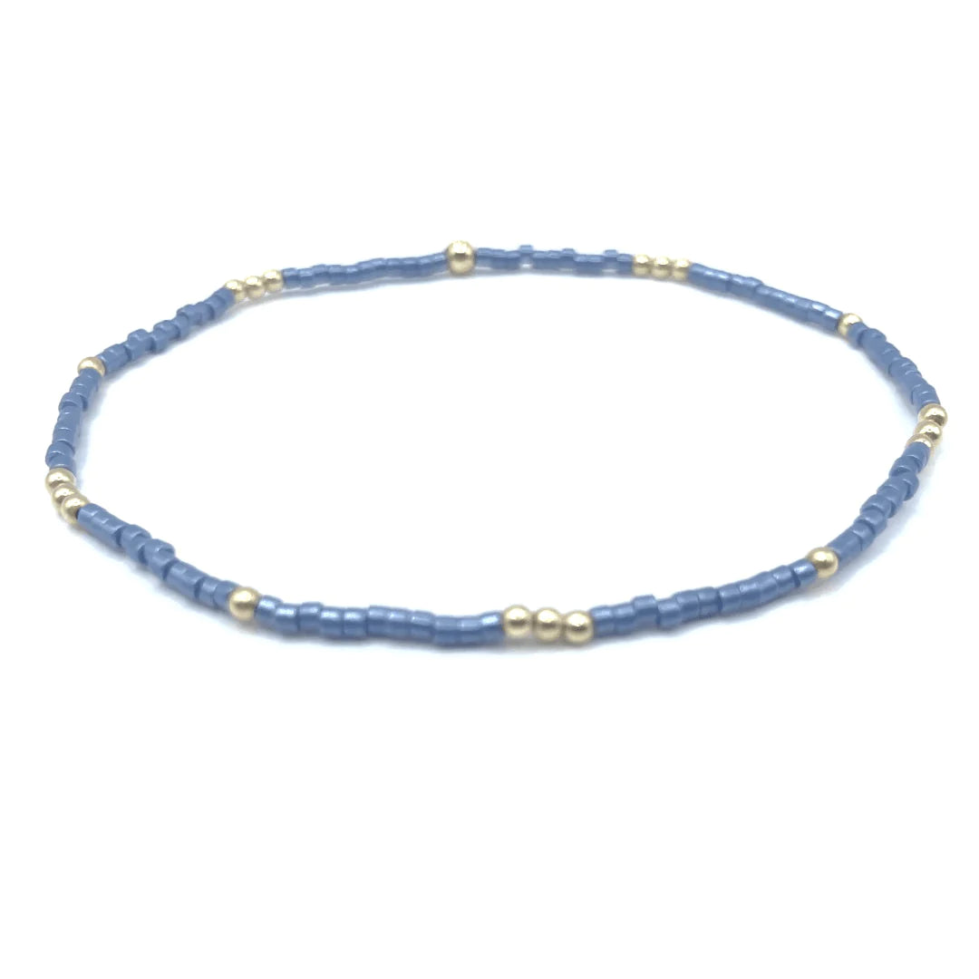 2MM NEWPORT STEEL BLUE + GOLD FILLED WATERPROOF BRACELET 7"