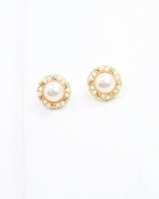 Raize Embellished Pearl Earring Gold